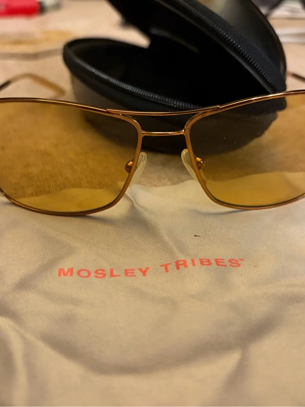 Men’s Gold Frame Sunglasses with Amber Lenses